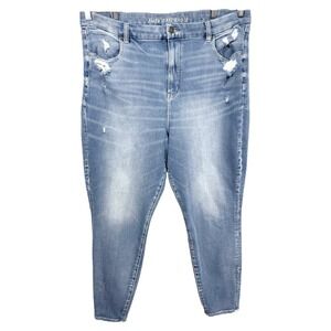 American Eagle Plus Size 20 Dream Jeans Super High Rise Jegging‎ Distressed 262